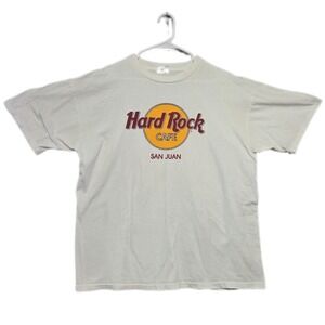 Vintage Hard Rock Cafe Mens T Shirt XL White San Juan Graphic Tee Made in USA